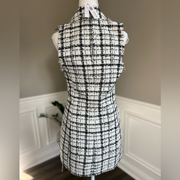 Alice + Olivia Meri Asymmetric Tweed Mini Dress sz 2 NWT 495 - Picture 6 of 16